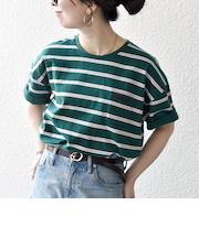 SHIPS any:〈洗濯機可能〉マルチボーダー ワイド TEE