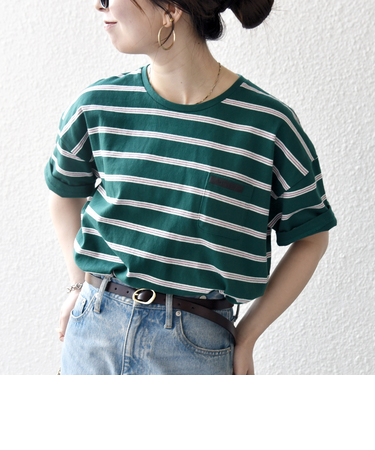 SHIPS any:〈洗濯機可能〉マルチボーダー ワイド TEE