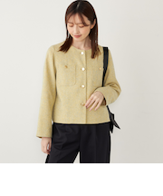 SHIPS Colors:〈手洗い可能〉ツイードライク クロップド ジャケット 3◇