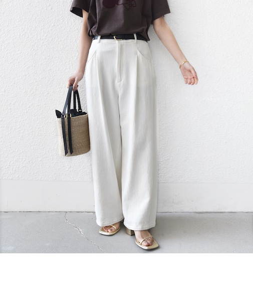 《予約》〈手洗い可能〉ルーズ デニム ポケット デザイン パンツ