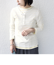 《予約》SHIPS Colors:〈手洗い可能〉シアー ドライタッチ ヘンリーネック TEE◆