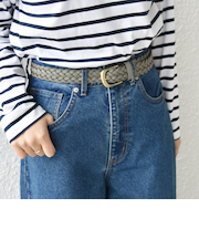 《予約》SHIPS Colors:コード ミックス メッシュ ベルト◆