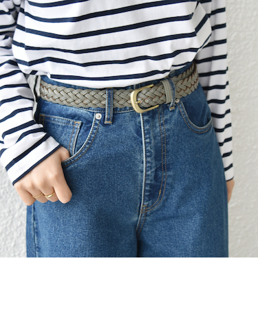 《予約》SHIPS Colors:コード ミックス メッシュ ベルト◆