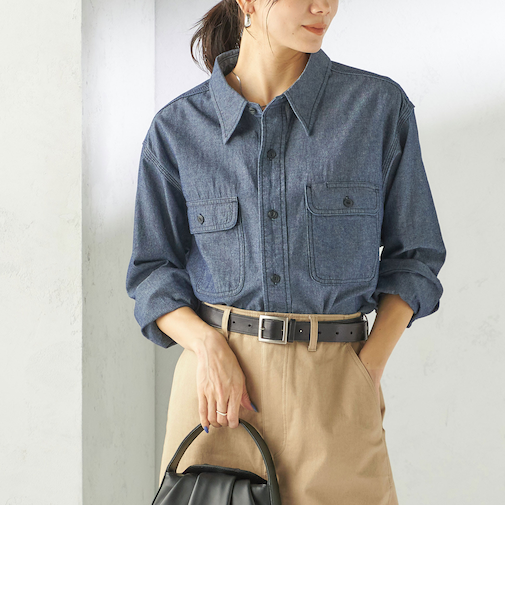 《予約》NINE CASE:〈洗濯機可能〉シャンブレー シャツ