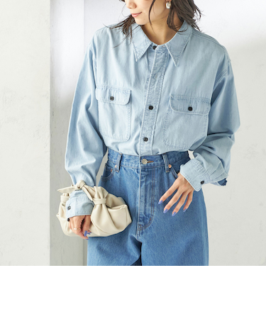 《予約》NINE CASE:〈洗濯機可能〉シャンブレー シャツ