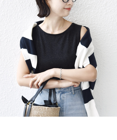 《予約》〈手洗い可能〉ラメ 2WAY ノースリーブ プルオーバー