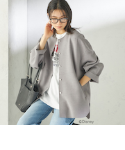 《予約》〈手洗い可能〉ストレッチ 二重織 リバー 仕立て ノーカラー コート