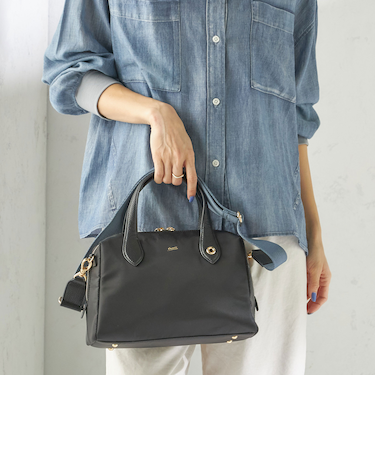 《予約》BEAURE: ナイロン スクエア テープ ボストン