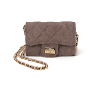 VELETTO: キルティング チェーン ミニ ショルダー バッグ （ブラウン）