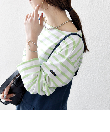 Le minor:〈洗濯機可能〉ボーダー ロング スリーブ TEE