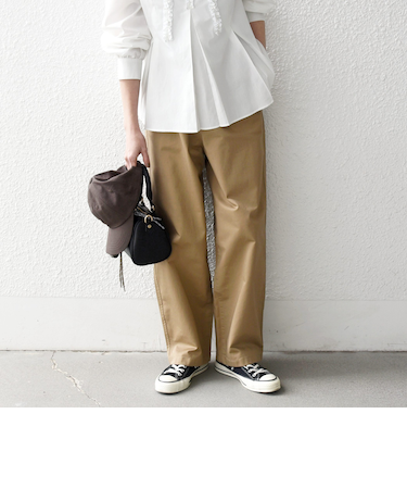 《予約》SHIPS any:〈洗濯機可能〉チノ ハイウエスト セミワイド パンツ