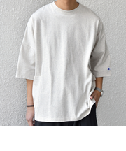 【SHIPS any別注】Champion: ロゴ刺繍 ドルマン キャンプポケット Tシャツ◆