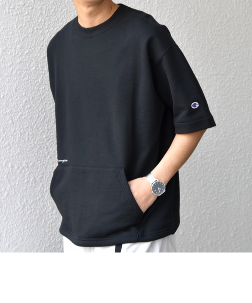 【SHIPS any別注】Champion: ロゴ 刺繍 スピンドル スウェット Tシャツ 26SS◆