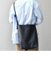 SHIPS any: スムースレザー コンビ ショルダーバッグ◆