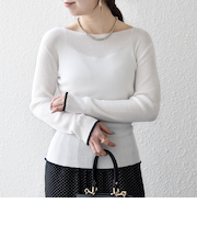 《予約》SHIPS any:〈手洗い可能〉コットン ミックス 配色 リブ ニット プルオーバー