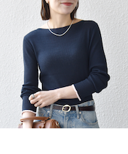 《予約》SHIPS any:〈手洗い可能〉コットン ミックス 配色 リブ ニット プルオーバー