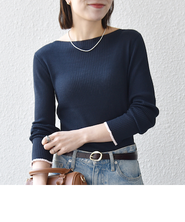 《予約》SHIPS any:〈手洗い可能〉コットン ミックス 配色 リブ ニット プルオーバー