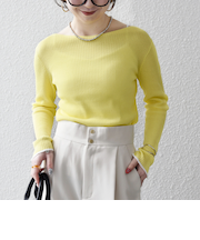 《予約》SHIPS any:〈手洗い可能〉コットン ミックス 配色 リブ ニット プルオーバー