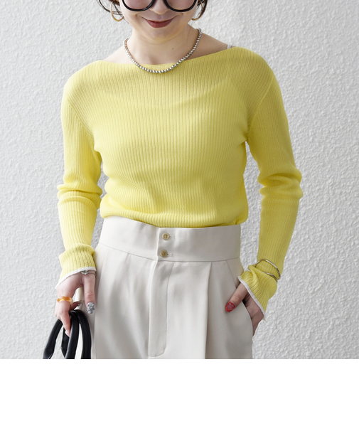 《予約》SHIPS any:〈手洗い可能〉コットン ミックス 配色 リブ ニット プルオーバー