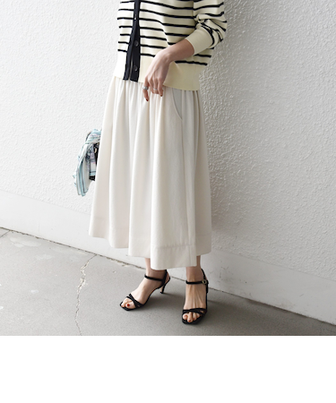 《予約》SHIPS any:〈洗濯機可能〉ループヤーン ギャザー フレア スカート