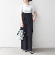 《予約》SHIPS any:〈洗濯機可能〉ループヤーン イージー ギャザー サロペット