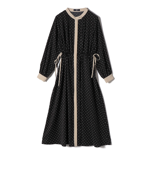 《予約》SHIPS Colors:〈手洗い可能〉配色 ギャザー ワンピース 2◆