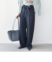 SHIPS Colors:〈手洗い可能〉パイピング リボン パンツ