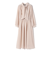 〈手洗い可能〉2WAY プリント タイ 長袖 ワンピース