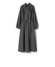 〈手洗い可能〉2WAY プリント タイ 長袖 ワンピース