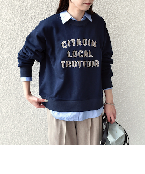 予約》SHIPS Colors:〈洗濯機可能〉サガラ 刺繍 スウェット