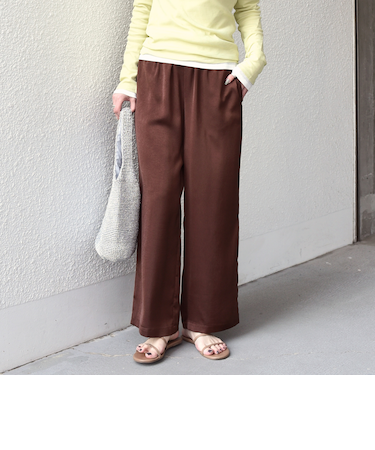 《予約》SHIPS Colors:〈手洗い可能〉ワッシャー サテン イージー パンツ◆