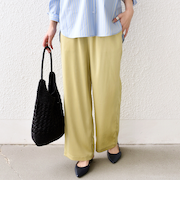 《予約》SHIPS Colors:〈手洗い可能〉ワッシャー サテン イージー パンツ◆
