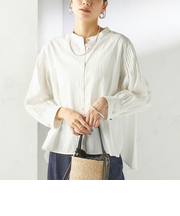 《予約》〈手洗い可能〉袖 ピンタック 羽織 ブラウス