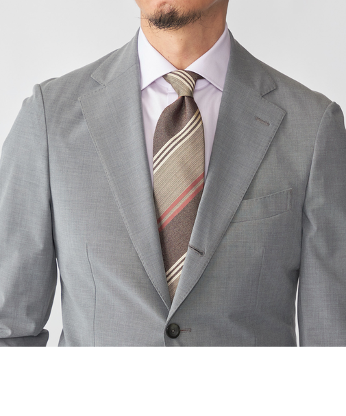 SHIPS: ヴィンテージ アーカイブ シルク メランジ ワイド ストライプ ネクタイ