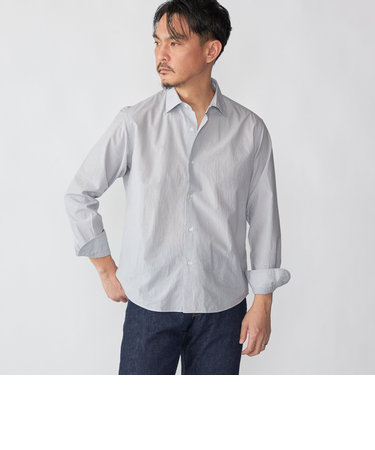 SHIPS: スムース テックス ワイドカラー シャツ