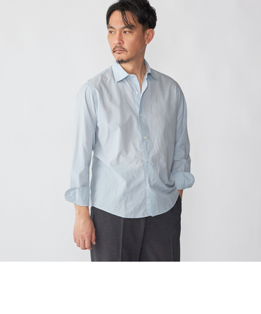 SHIPS: スムース テックス ワイドカラー シャツ