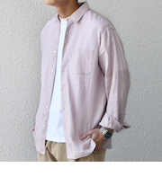 SHIPS any:〈洗濯機可能〉ピュアリネン レギュラーカラー シャツ 26SS◆