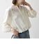 《予約》SHIPS any:〈洗濯機可能〉シアー クルーネック ボリューム スリーブ ブラウス