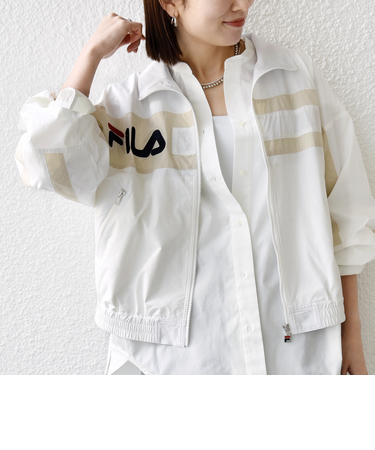 《予約》【SHIPS any別注】FILA:〈洗濯機可能〉スタンドカラー ジップ ライン ブルゾン