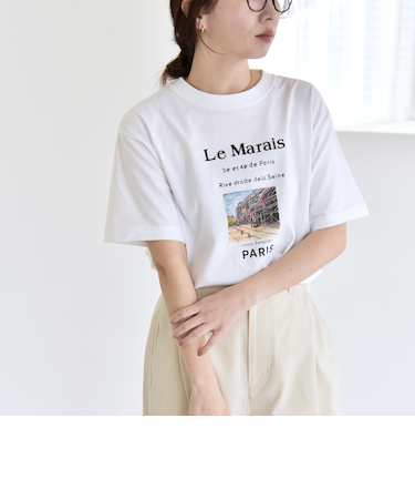 《予約》ANGE IN DISGUISE:〈手洗い可能〉コットン フォト & ロゴ TEE 26SS