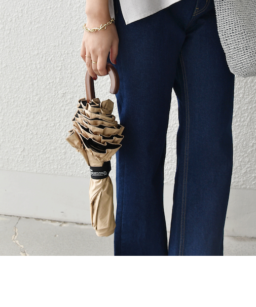 《予約》assa:BODYWRAP フリル 折り畳み傘 (晴雨兼用・親骨55cm)◆