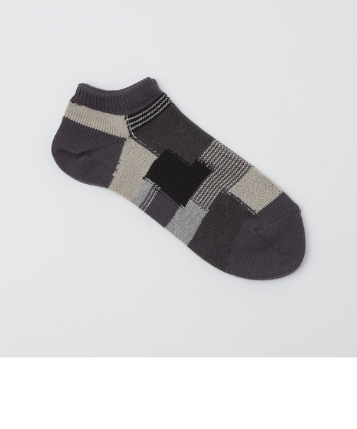 ANONYMOUS: パッチワーク アンクル ソックス