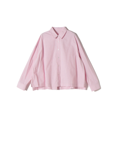 SHIPS Colors:〈手洗い可能〉カラー ストライプ クロップド シャツ