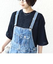 《予約》〈手洗い可能〉ランダム ブルーゼ 5分袖 プルオーバー