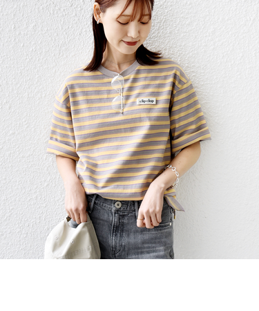 《予約》【WEB限定】マルチ ボーダー 5分袖 TEE