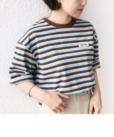 《予約》【WEB限定】マルチ ボーダー 5分袖 TEE