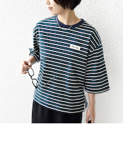 《予約》【WEB限定】マルチ ボーダー 5分袖 TEE