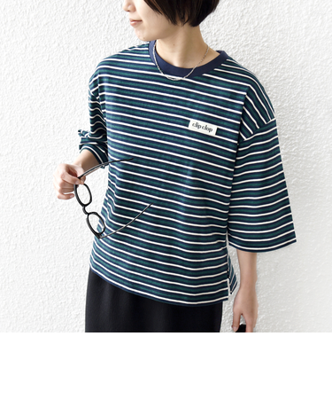 《予約》【WEB限定】マルチ ボーダー 5分袖 TEE