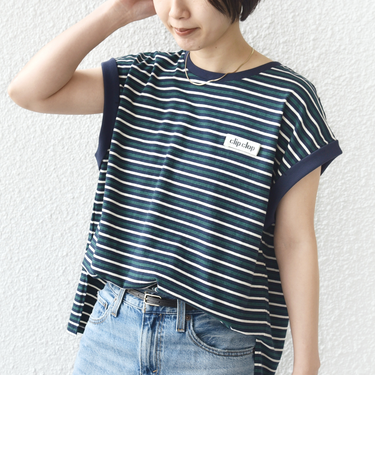 《予約》【WEB限定】マルチ ボーダー フレンチスリーブ プルオーバー