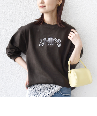 《予約》【WEB限定】SHIPS ラウンド ロゴ 刺繍 スウェット